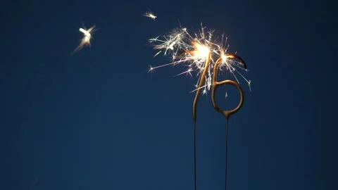 76 Years Celebration Festive Background with Sparklers Stock Footage 323355110