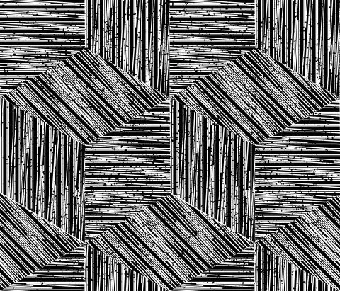 761 Seamless pattern with black lines cube_ 스톡 일러스트