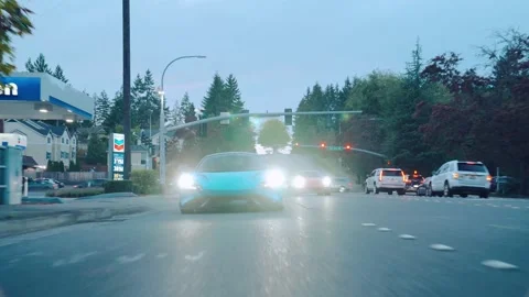 765LT + GT3RS driving with lights on Video stock 212450683