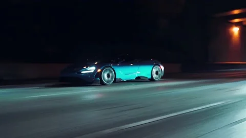 765LT Mclaren driving at night Video stock 212449392
