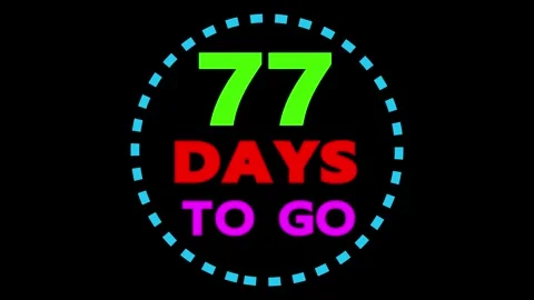 77 days to go countdown on black background 動画素材 330441736