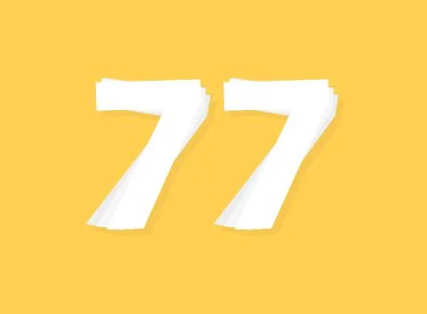 77 Number vector, modern layers design font. Eps10 illustration Stock Illustration