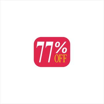 77 offer tag discount vector icon stamp on a white background Stock Illustration