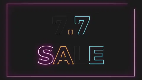 7.7 Sales in Neo Effect. Stock Footage 156066676
