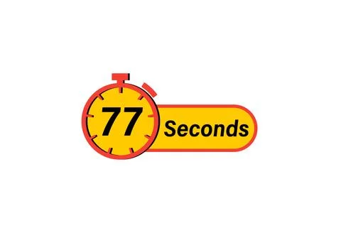 77 Seconds timer Clock, Timer icon, countdown icon. Time measure. Chronomet.. Stock Illustration