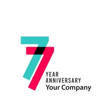 77 Year Anniversary Vector Template Design Illustration Stock Illustration