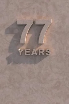 77 years 3d text Stock Illustration