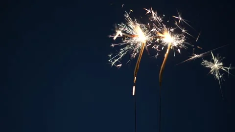 77 Years Celebration Festive Background with Sparklers Stock Footage 323355160
