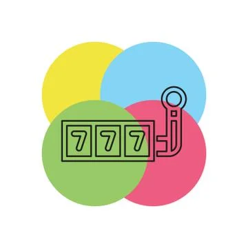 777 jackpot vector icon Stock Illustration
