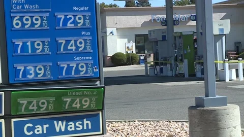 $7.79 DOLLAR PLUS GAS PRICES CALIFORNIA OCT 2022 Stock Footage 216897141