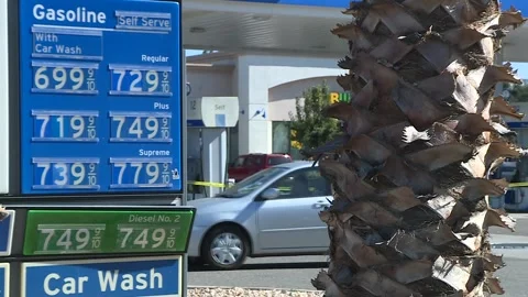 $7.79 DOLLAR PLUS GAS PRICES CALIFORNIA OCT 2022 Stock Footage 216898059