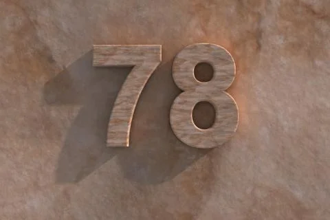 78 in numerals in mottled sandstone Stock Illustration