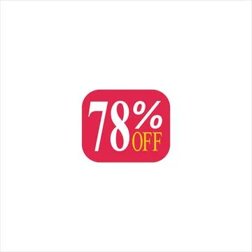 78 offer tag discount vector icon stamp on a white background Illustrazione stock