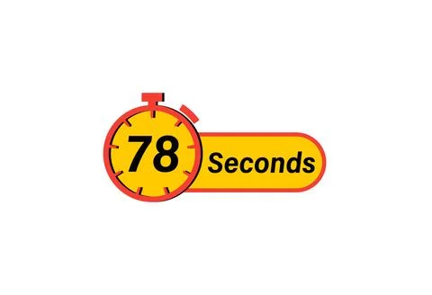 78 Seconds timer Clock, Timer icon, countdown icon. Time measure. Chronomet.. イラスト素材