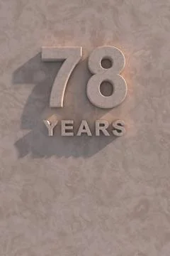 78 years 3d text Stock Illustration