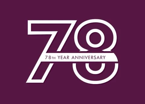 78 years anniversary image vector, 78th anniversary celebration logotype  Stock Illustration