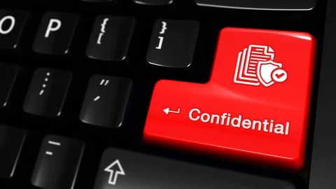 79. Confidential Moving Motion On Computer Keyboard Button. Stock Footage 95403164