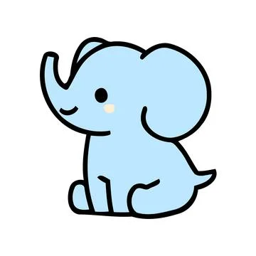 79. Cute Cartoon Elephant Vector Illustration Stock Illustration