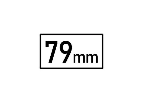 79 millimeters icon vector illustration, 79mm size Illustrazione stock