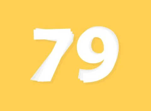 79 Number vector, modern layers design font. Eps10 illustration 스톡 일러스트