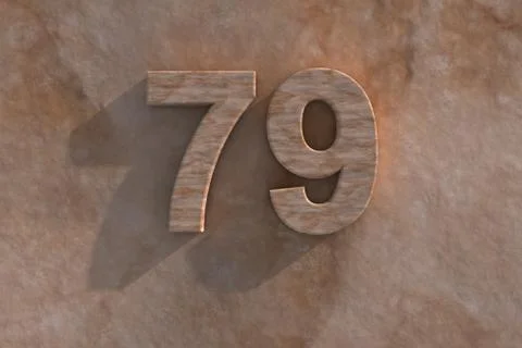 79 in numerals in mottled sandstone Stock Illustration