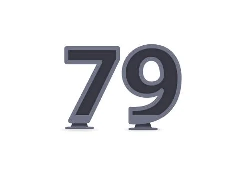 79 vector number design. For logo, brand label, design elements, corporate id Stock Illustration
