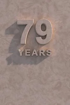 79 years 3d text Stock Illustration