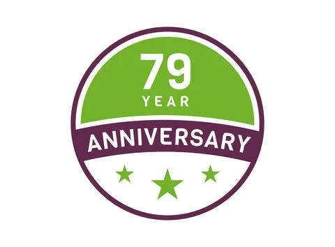 79 years anniversary image, 79 year Anniversary logo isolated on white back.. Stock Illustration
