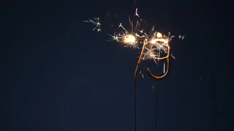 79 Years Celebration Festive Background with Sparklers Stock Footage 323355163