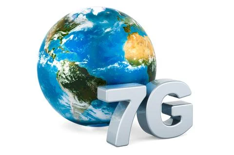 7G global concept, 3D rendering Stock Illustration