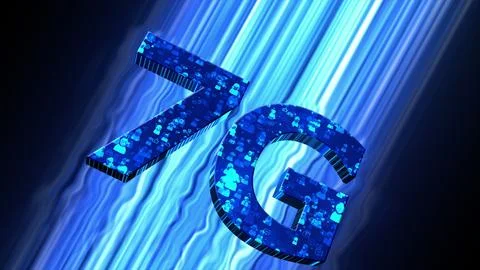 7G Technology Visualization. 3d, No Text. Ilustração Stock