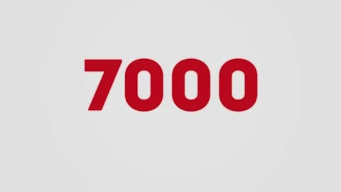 7k Minimalistic Design Counter. Red Numbers on the White Font. Stock Footage 132052648