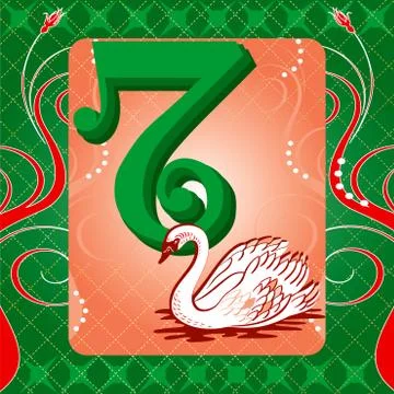 7th Day of Christmas Stock Illustration