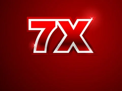 7x sign in red background Stock Illustration