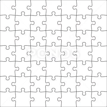 4x4 jigsaw puzzle blank template background light Vector Image