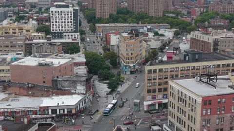 8-30-26, Bronx, NY, USA - aerial pullback shot of Bronx 149th and 3rd Vídeo Stock 344083542