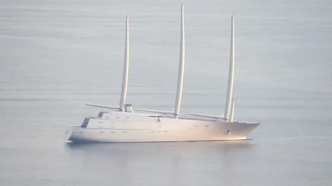 8-7-2024, Trieste, Italy One of the world’s largest superyachts seized Stock Footage 278912840