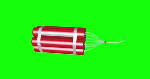 8 animations red dynamite tnt bomb pack green screen 3d explosive chroma key Stock Footage 135832183