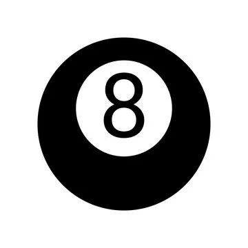 8 ball black vector icon on white background Stock Illustration