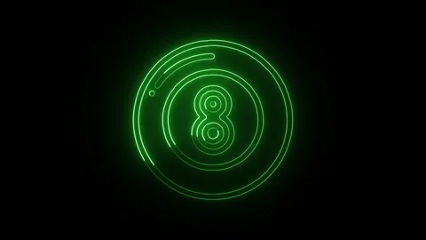 8 Ball Icon Isolated on Black Background Billiard Game Symbol Design Видео 330741636