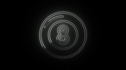 8 Ball Icon Isolated on Black Background Billiard Game Symbol Design Stock-Footage 330741641