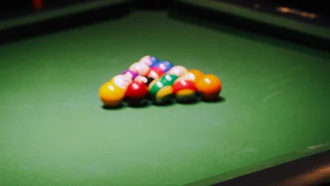 8 Balls - pool billiards - break Stock Footage 114596757