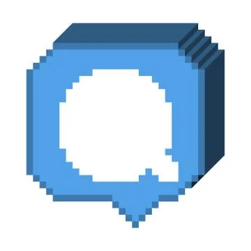 8 bit 3D comment icon Stock Illustration