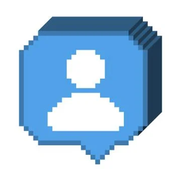 8 bit 3D subscriber icon Stock Illustration