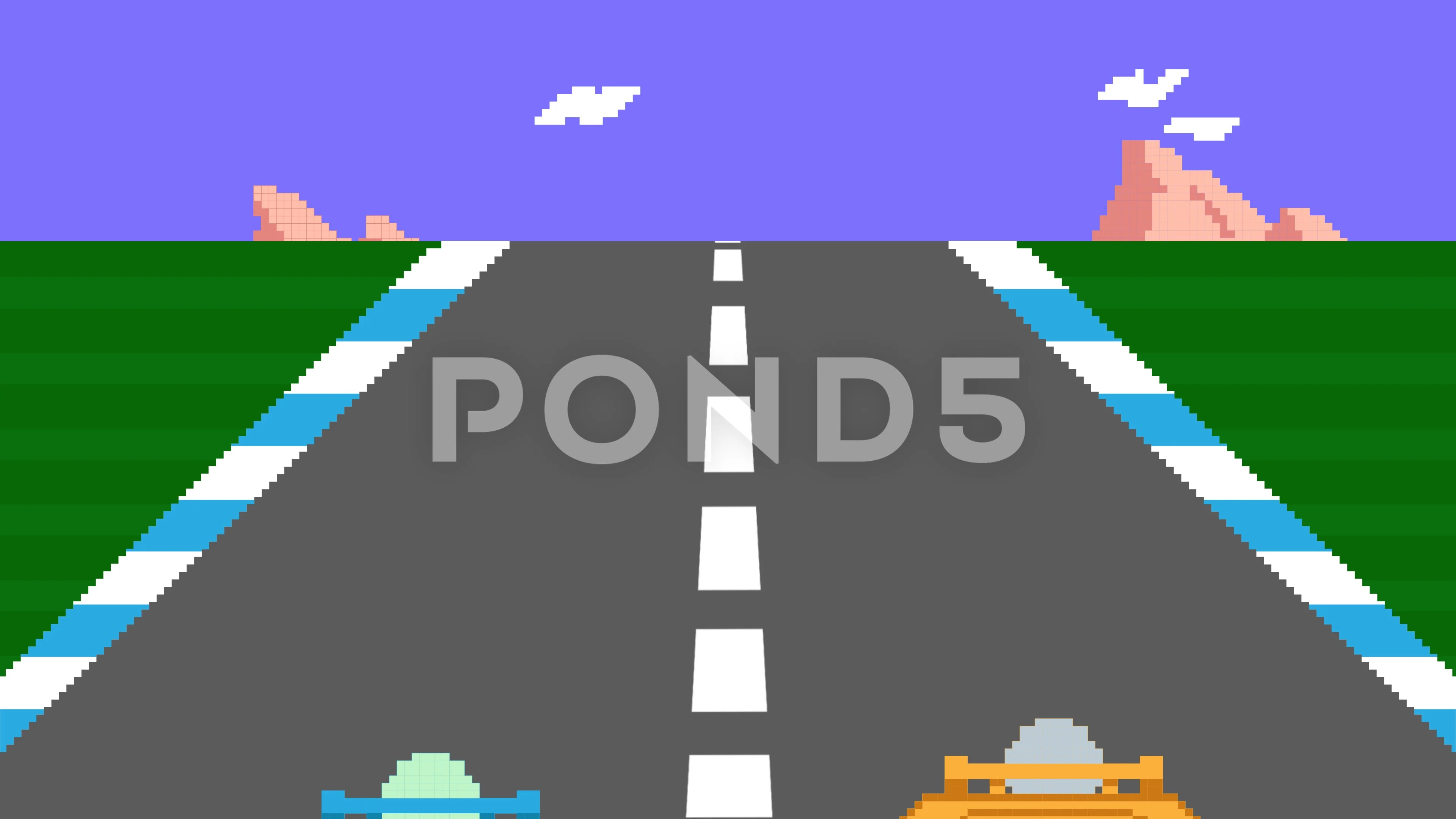 8-Bit Animation of retro racing video ga... | Stock Video | Pond5