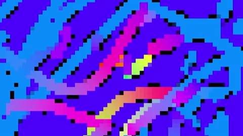 8 bit arcade game puzzle. Abstract graphic network animation. Stock Footage 156570535