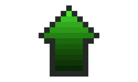 8 bit arrow up isolated green Stock Illustration