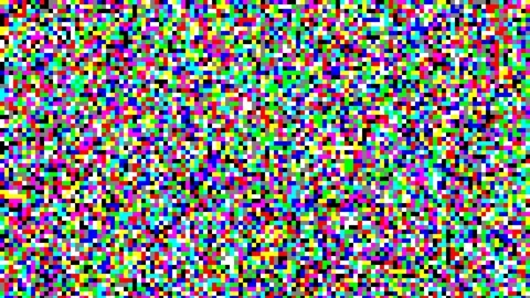 8-Bit Blocky Pixel TV Static Screen Stock Footage 342016296