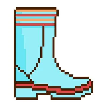8 bit boot. Pixel art object. Old school computer graphic style. Stock Illustration
