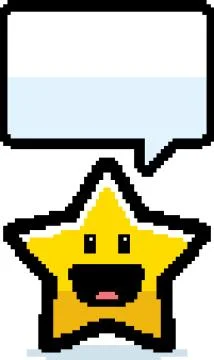 8-bit cartoon star Illustration